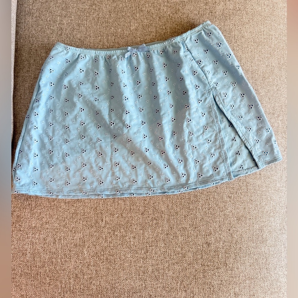 Dippin' Daisy's Baby Blue Eyelet Swim Coverup Skirt - Picture 2 of 15